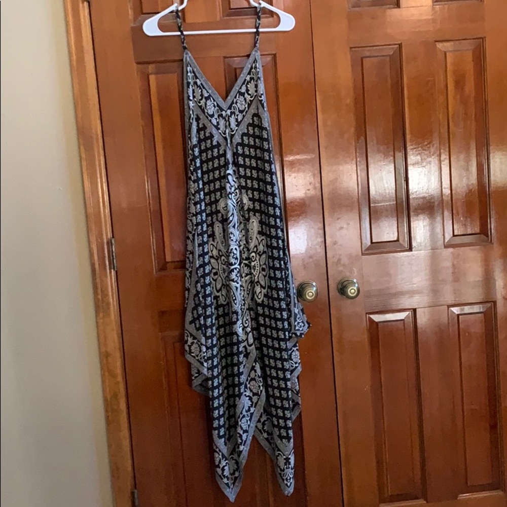 Silk scarf dress with adjustable straps